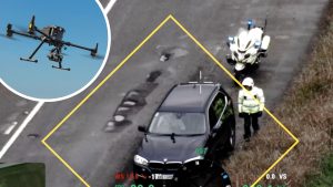 Police drone speeding car