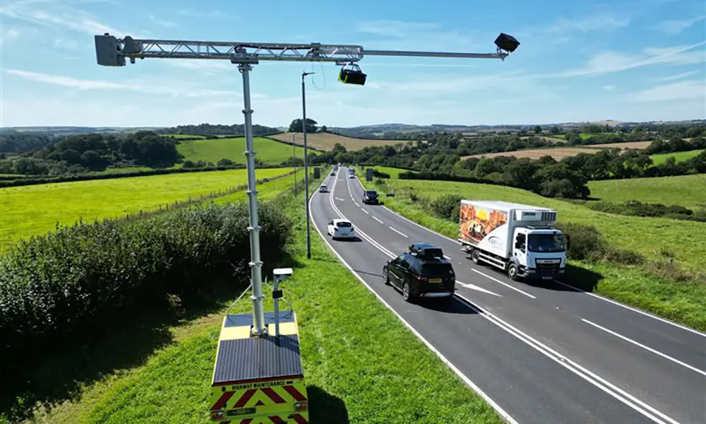 An image of the Acusensus AI camera system at Landrake